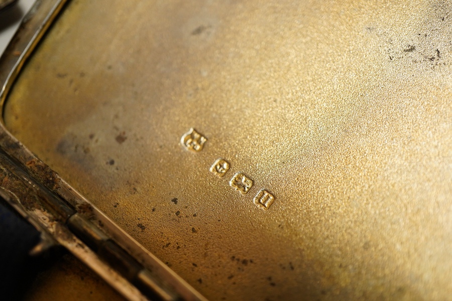 Two George V silver cigarette case, one foliate engraved Birmingham, 1912 the other folaite engraved Birmingham, 1919 Willaim Neale Ltd and a George VI engine turned cigarette case, weight approx. 14.43ozt (3)